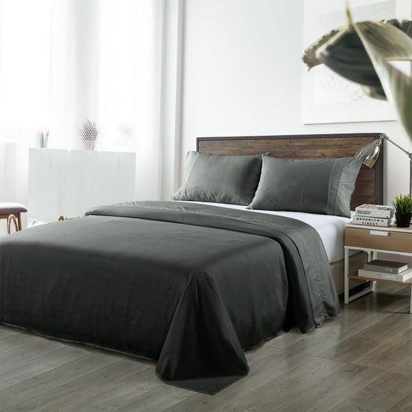Royal Comfort Blended Bamboo Sheet Set Charcoal King Size Carousel 2