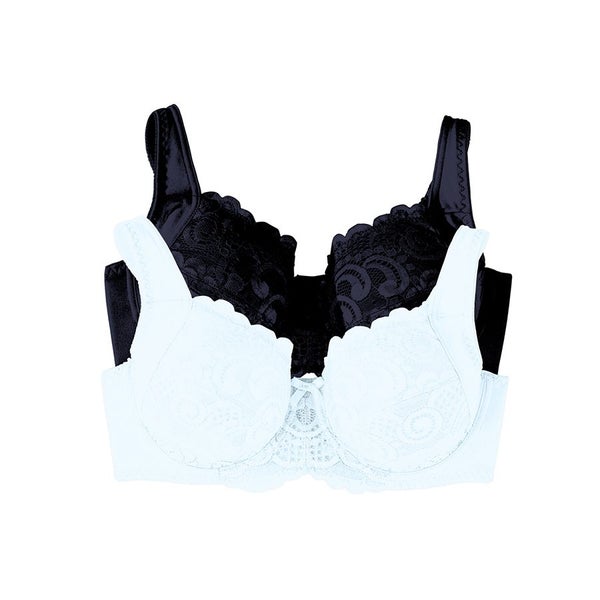 2 Pack Soft Bra - Size 16C - Black/White Carousel 2