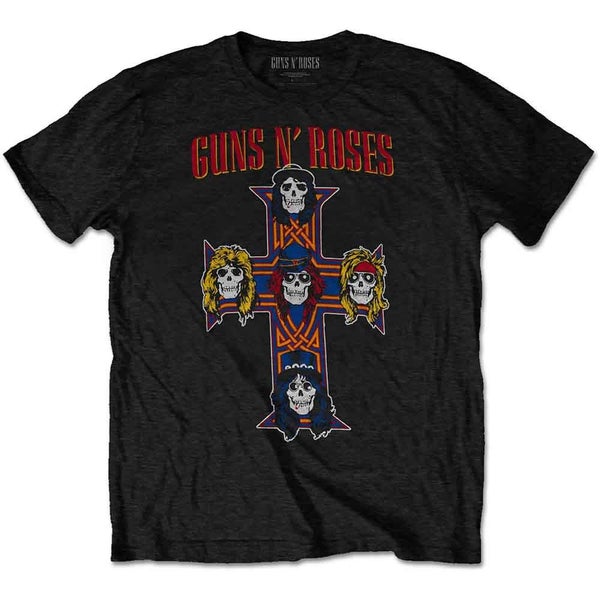 Guns N' Roses Unisex T-Shirt: Vintage Cross (Black) Carousel 1
