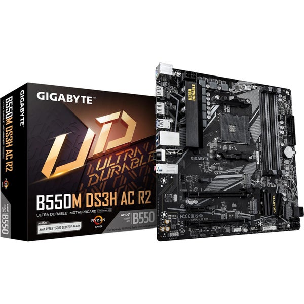Gigabyte B550M DS3H AC R2 mATX Motherboard For AMD Ryzen 5000 Series CPUs Socket Carousel 2