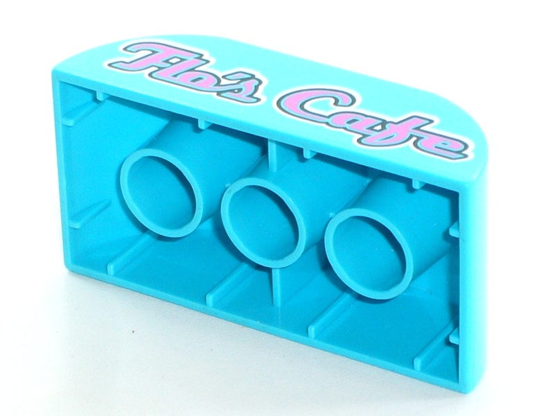 ®™DUPLO - 1 x Med Azure 2 x 4 Slope Curved, Dark Pink 'Flo's Cafe~Retired 2017~ Carousel 3