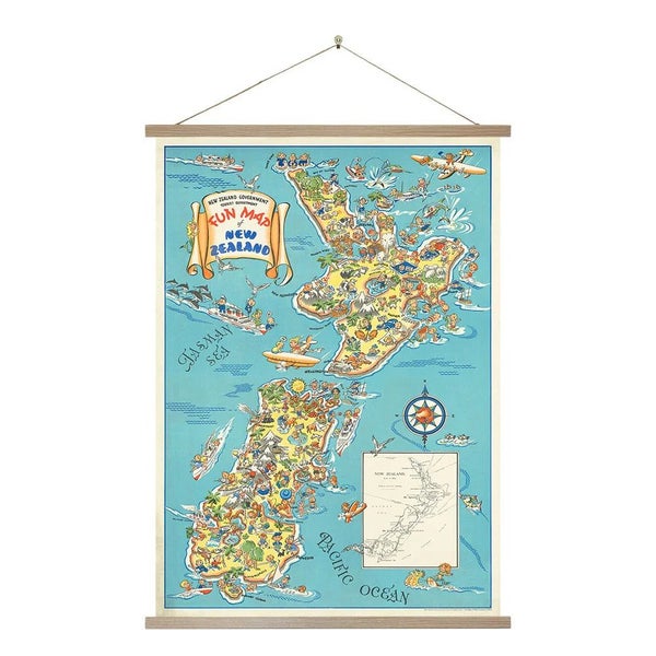 Fun 1950 NZ Map - Wall Chart Carousel 1