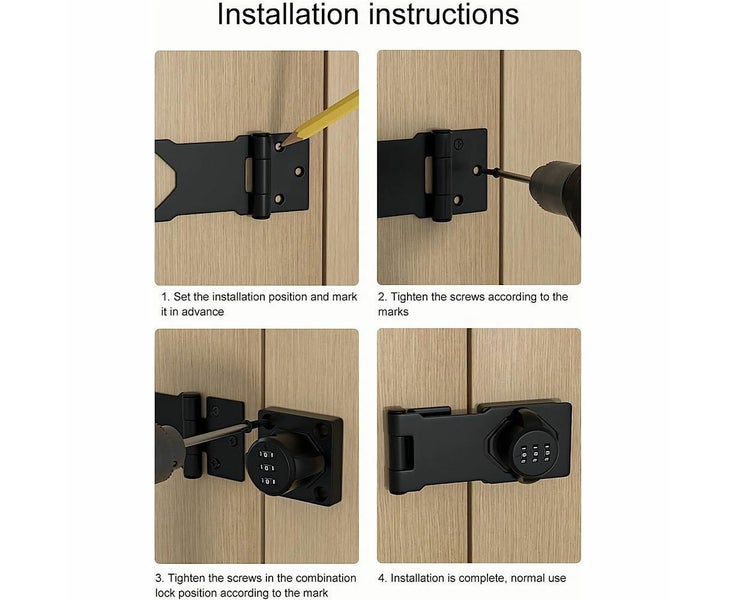 Cabinet Combination Lock, Password Hasp Locks, Cabinet Door Lock 1 Pack Carousel 2