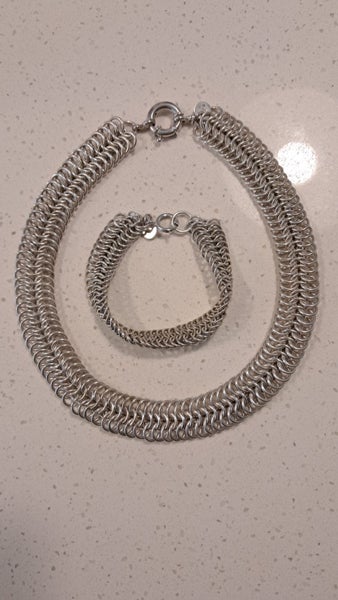 Spectacular Stirling Silver Neclace and Bracelet Set Carousel 7