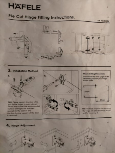 Cabinet Hinge for Corner Door Pie Cut Hafele Kitchen Carousel 5