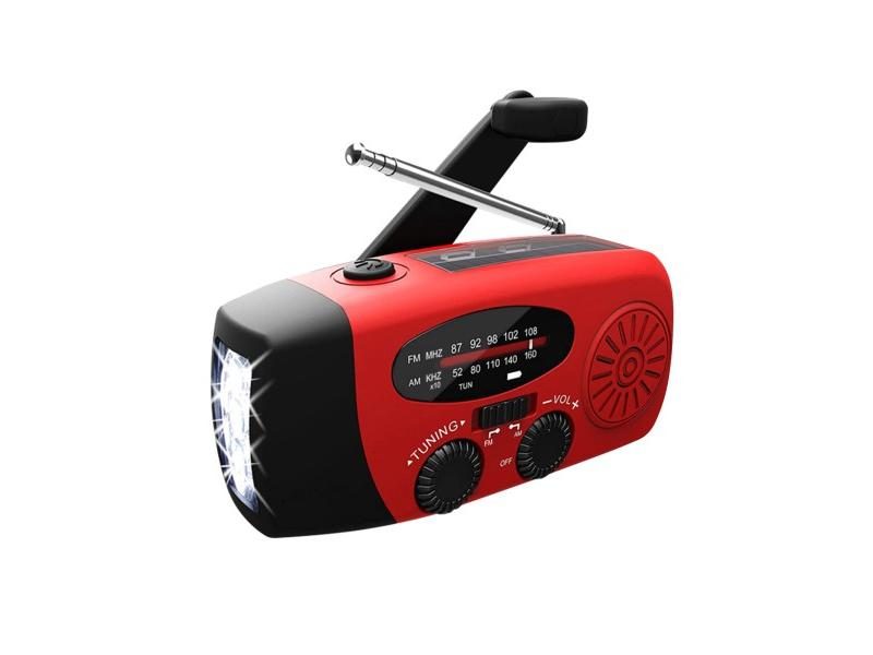 Solar AM FM NOAA Receiver Hand Crank Power Bank Flashlight Carousel 1