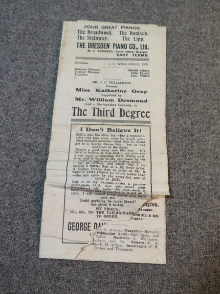 Awesome Early 1900s NZ Theatre Programme Wellington New Zealand Carousel 1