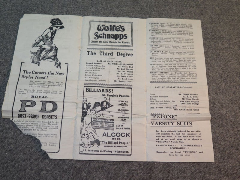 Awesome Early 1900s NZ Theatre Programme Wellington New Zealand Carousel 3