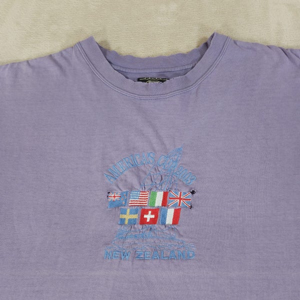 Vintage Line 7 Team New Zealand America's Cup 2003 Embroidered Cotton T-Shirt XL Carousel 2