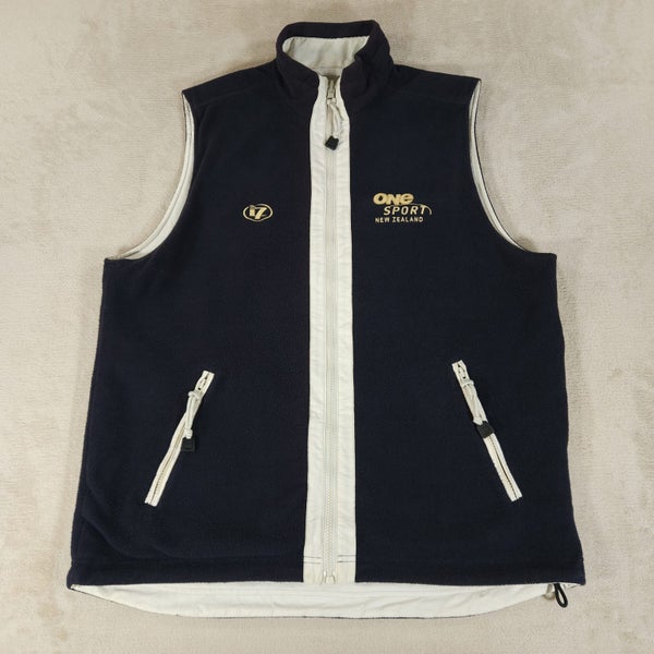 Vintage 2000s Y2K Line 7 One World Of Sport NZ Reversible Polar Fleece Vest L Carousel 2