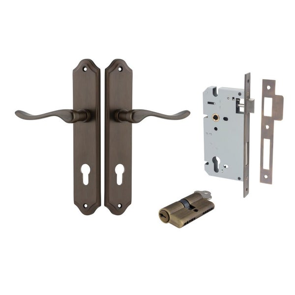 Iver Stirling Door Lever Handle on Shouldered Backplate Entrance Kit Key/Key Carousel 1