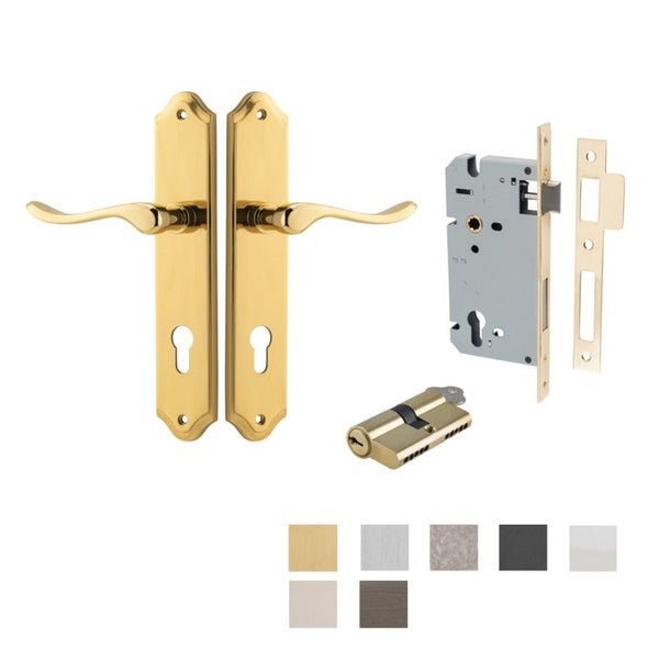 Iver Stirling Door Lever Handle on Shouldered Backplate Entrance Kit Key/Key Carousel 2