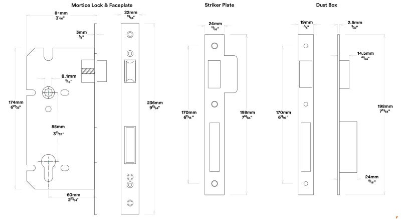 Iver Stirling Door Lever Handle on Shouldered Backplate Entrance Kit Key/Key Carousel 6