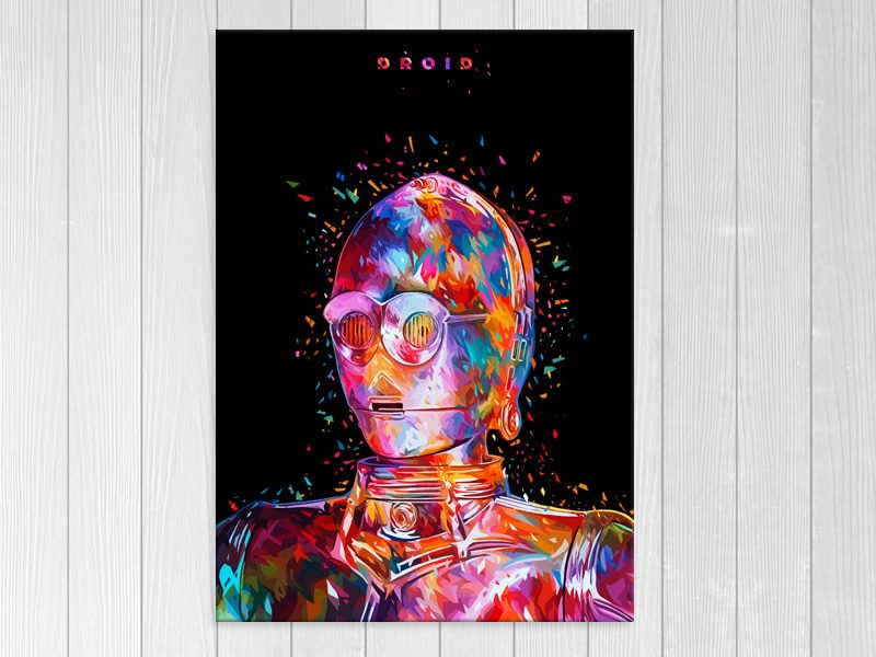 Star Wars - Pop Art - C3PO - Graffiti Art - Kids - Wall Art - Art Prints Carousel 1