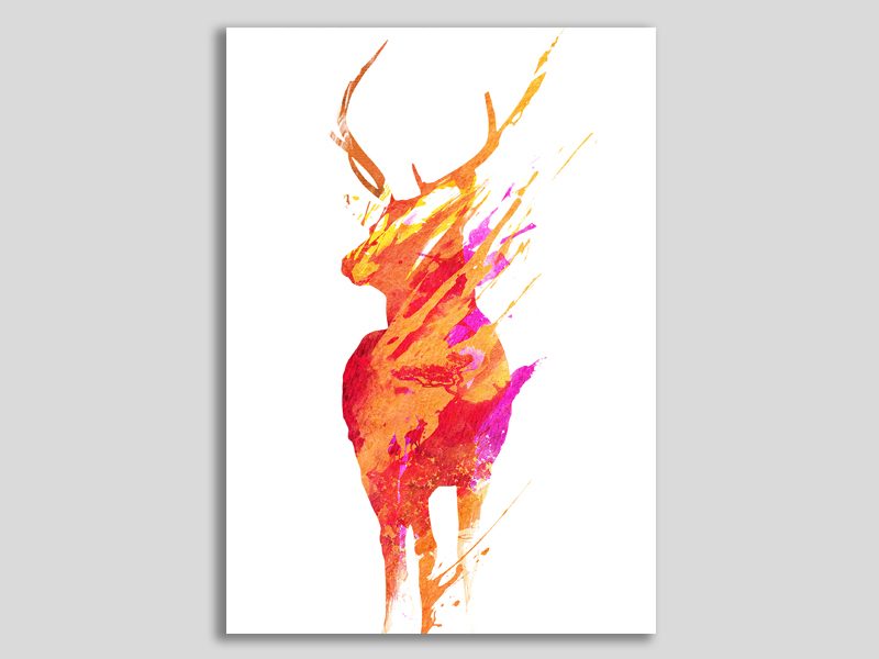 Deer Stag - Pop Art - Abstract - A1 Carousel 1
