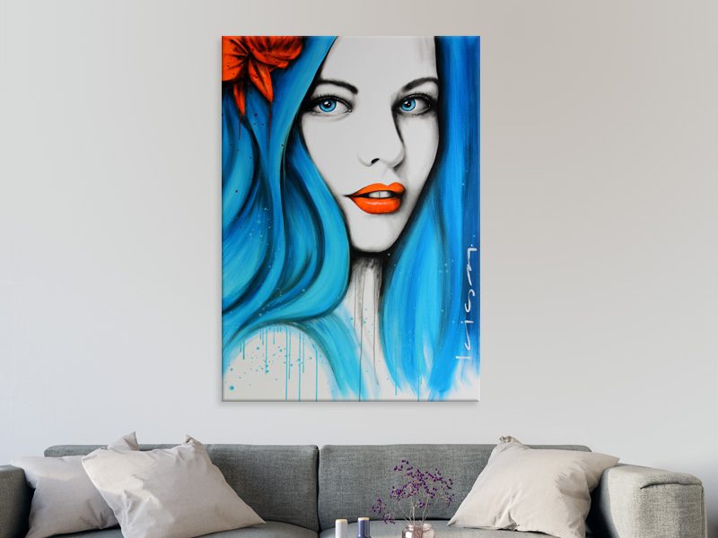 Pop Art - Woman - Blue, Pink - Graffiti Art - Art Prints Carousel 2