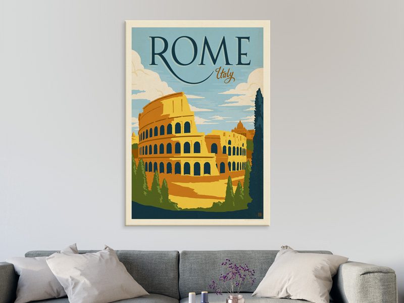 Retro - Vintage - Rome, Italy - Pop Art - Travel - Wall Art - Art Prints Carousel 2