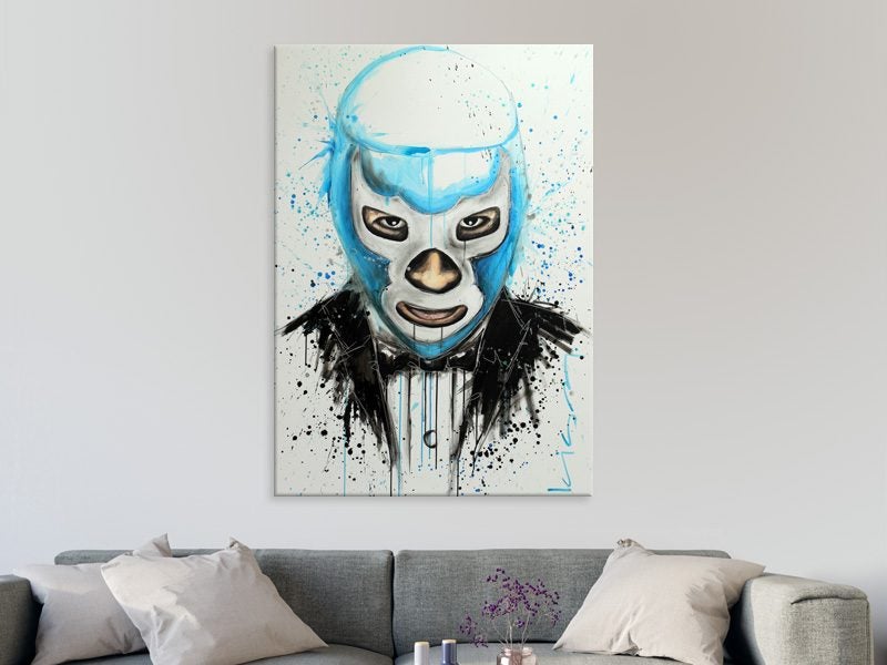 Pop Art - Blue - Mexican Wrestler - Graffiti - Art Prints Carousel 2
