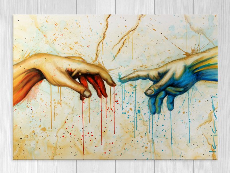Hands - Pop Art - Creation Of Adam - Michelangelo - Artwork Carousel 1