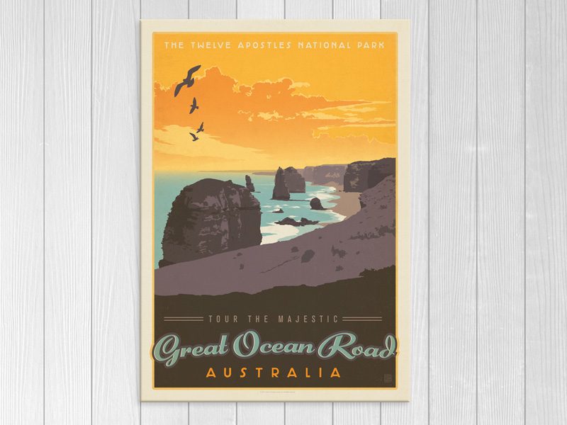 Retro - Australia - Landscape - Vintage - Pop Art - Wall Art - Art Prints Carousel 1