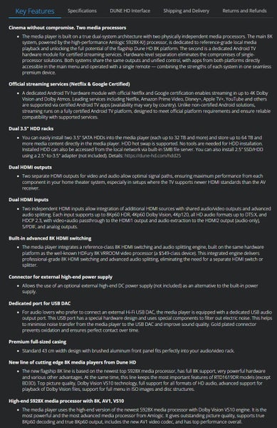 DUO CINEMA 8K UHD Media HDD Player Blu-Ray Brand New Carousel 13