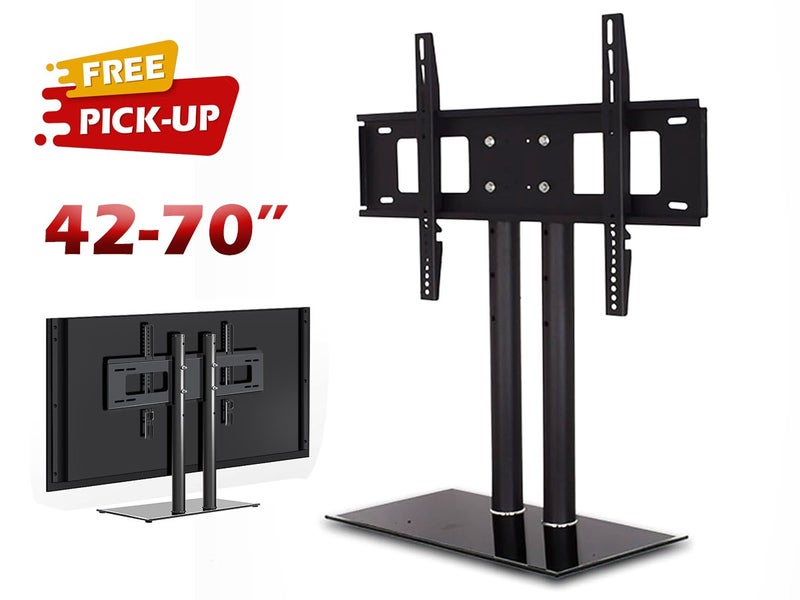 TV Stand Bracket 42–70" Adjustable Steel Mount w/ Glass Base 60kg Carousel 1