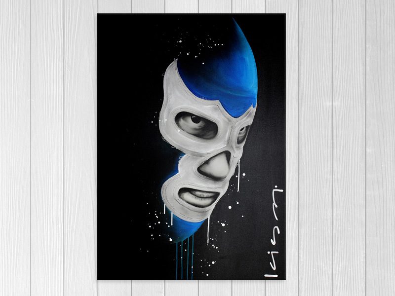 Blue Mask - Pop Art - Graffiti - Mexican Wrestler - Artwork Carousel 1