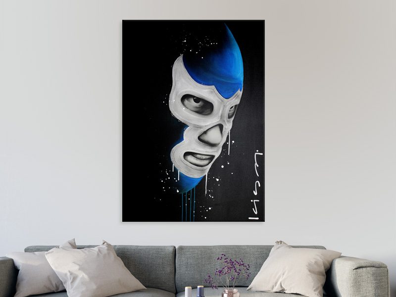 Blue Mask - Pop Art - Graffiti - Mexican Wrestler - Artwork Carousel 2