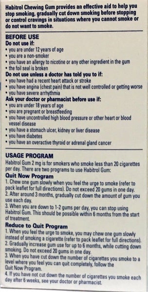 Habitrol Chewing Gum 2mg Mint Flavour 96 Pieces Carousel 2