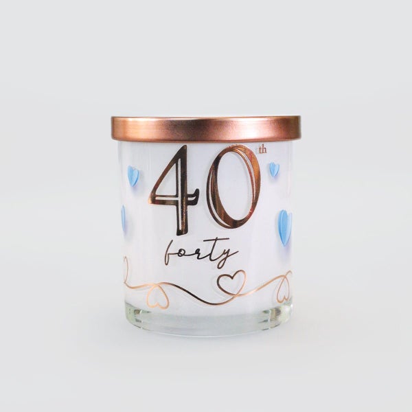 Vanilla Birthday Candle - '40th' Carousel 1