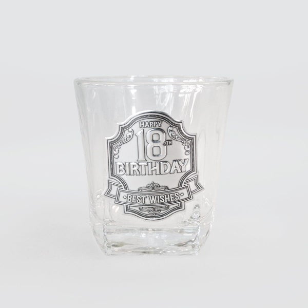 Badged Whiskey Glass - '18th' Carousel 1