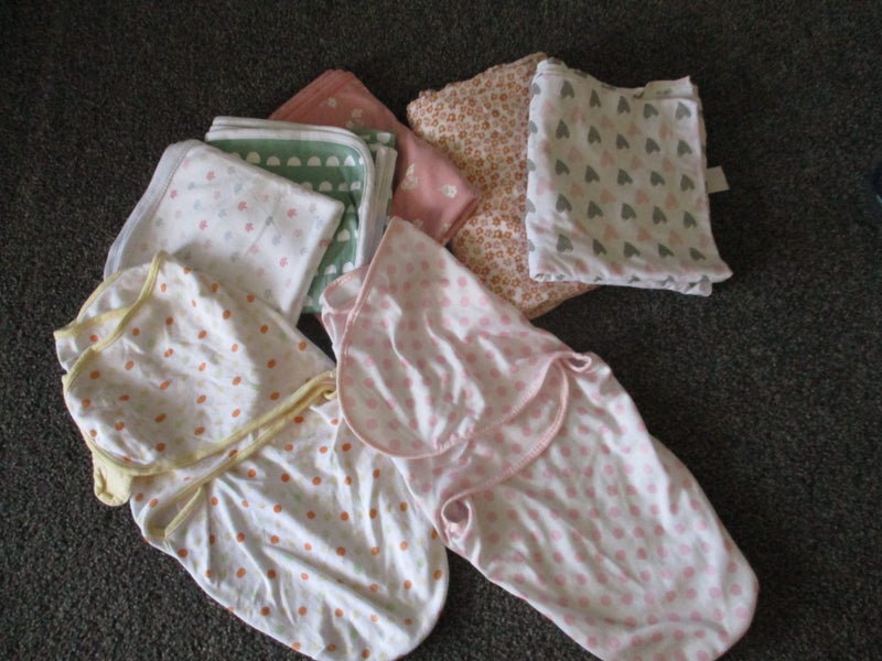 7 x baby swaddles 3 not used Carousel 1