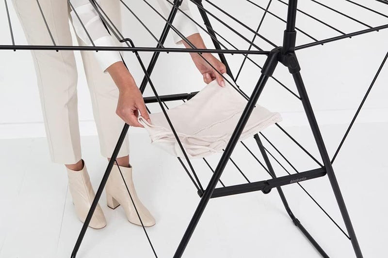 BRABANTIA 25m Hang On Drying Rack in Black Drying Airing Rack Clothing Horse ... Carousel 2