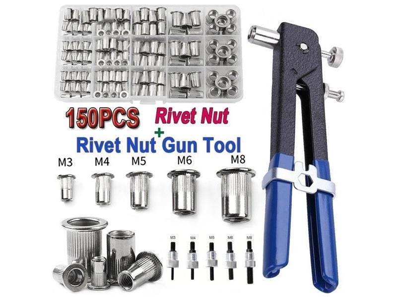 150PCS Rivet Nut Mandrel Kit For M3-M8 Sizes Carousel 2