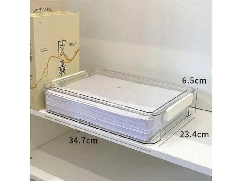 Transparent Large Capacity Desktop Plastic Organizer Box Carousel 1