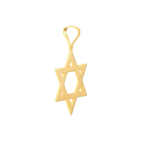 14k Yellow Real Gold Star of David Woven Pendant Carousel 2