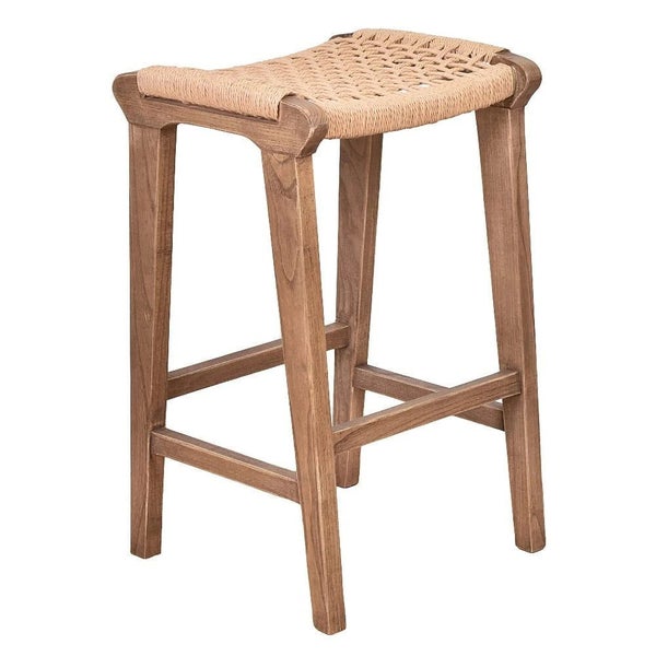 Reclaimed Oak & Rattan Counter Stool Carousel 1