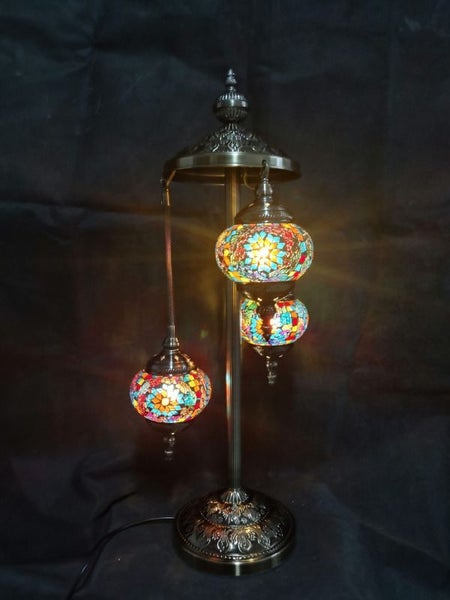 Turkish Mosaic Lamp 2 - Multi Coloured 3 Tier (75cm) Carousel 1