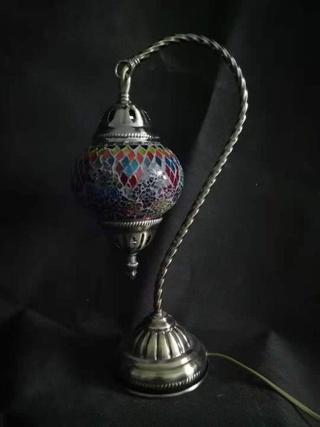 Turkish Mosaic Lamp 4 - Swan Neck Multicolour (37cm) Carousel 2