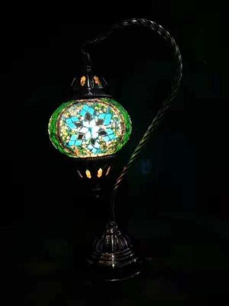 Turkish Mosaic Lamp 8 - Swan Neck Multicolour (37cm) Carousel 1