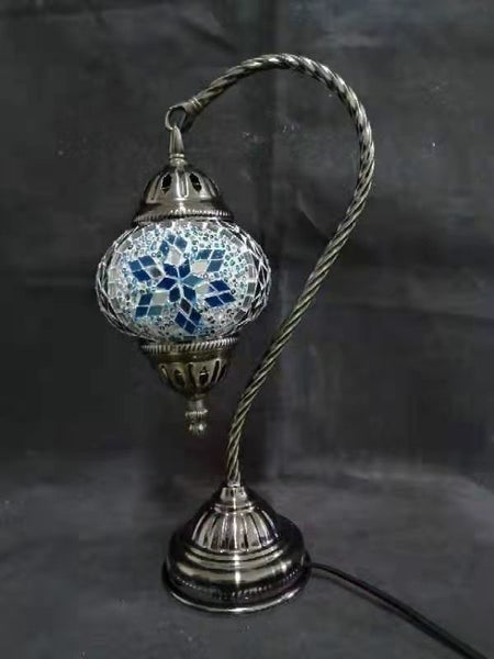 Turkish Mosaic Lamp 8 - Swan Neck Multicolour (37cm) Carousel 2