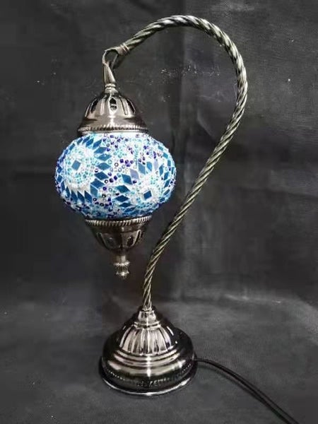 Turkish Mosaic Lamp 6 - Swan Neck Multicolour (37cm) Carousel 2