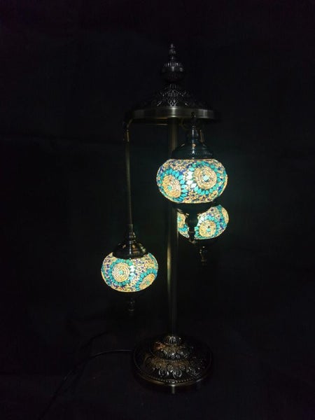 Turkish Mosaic Lamp 6 - Multi Coloured 3 Tier (75cm) Carousel 1