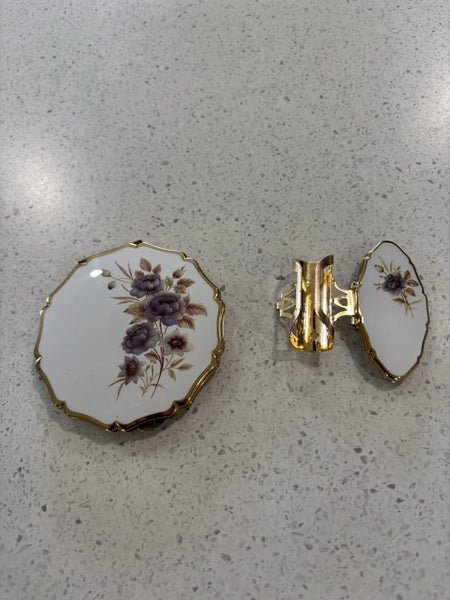 STRATTON Compact Mirror with matching Lipstick Ring / Holder with Mirror Carousel 2