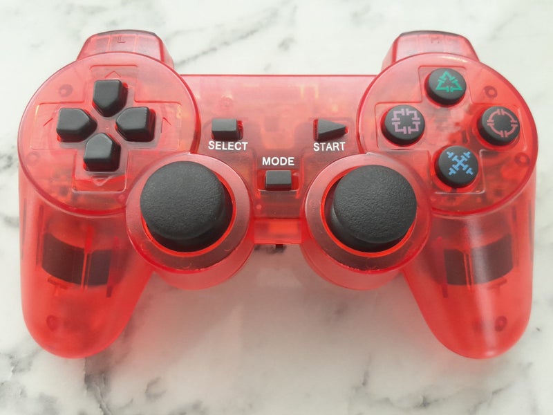 2.4G Wireless DualShock Controller for PS2 – plug'n'play - Transparent Red Carousel 1