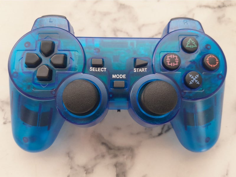2.4G Wireless DualShock Controller for PS2 – plug'n'play - Transparent Blue Carousel 1