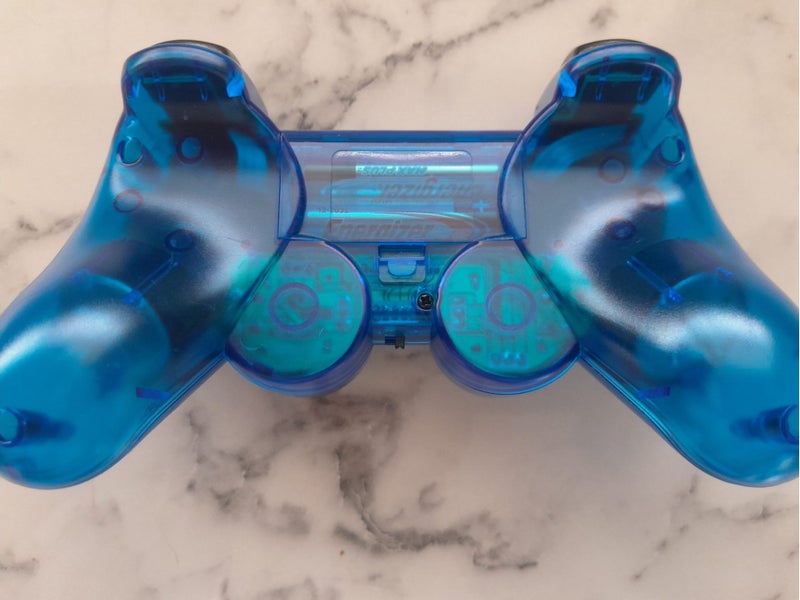 2.4G Wireless DualShock Controller for PS2 – plug'n'play - Transparent Blue Carousel 2