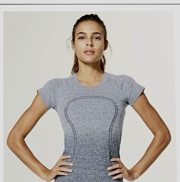 RRP$109 Lululemon Swiftly Tech hip length grey ombré!! Carousel 2
