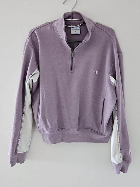 Champion Quarter Zip Sweatshirt – Size M – Lilac – Logo Detail Carousel 1