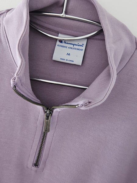 Champion Quarter Zip Sweatshirt – Size M – Lilac – Logo Detail Carousel 2
